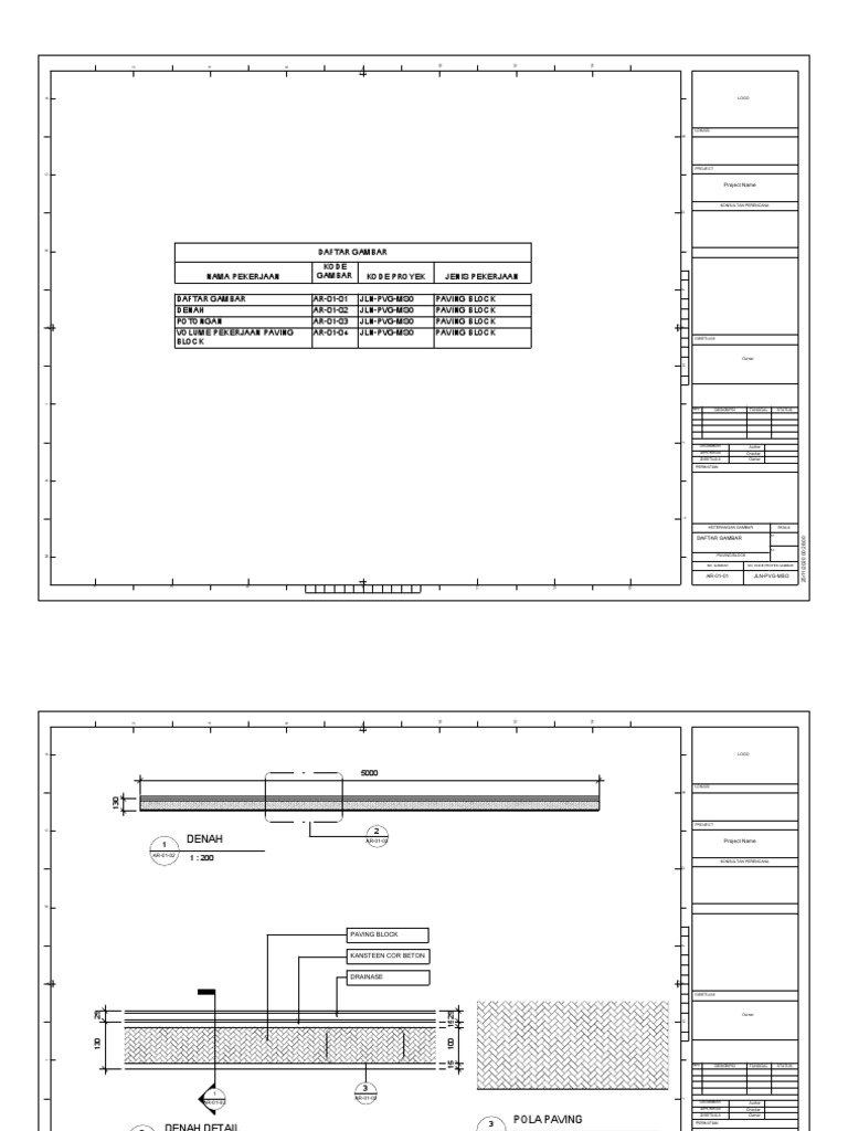 Rencana dan Volume Pekerjaan Paving Block | PDF