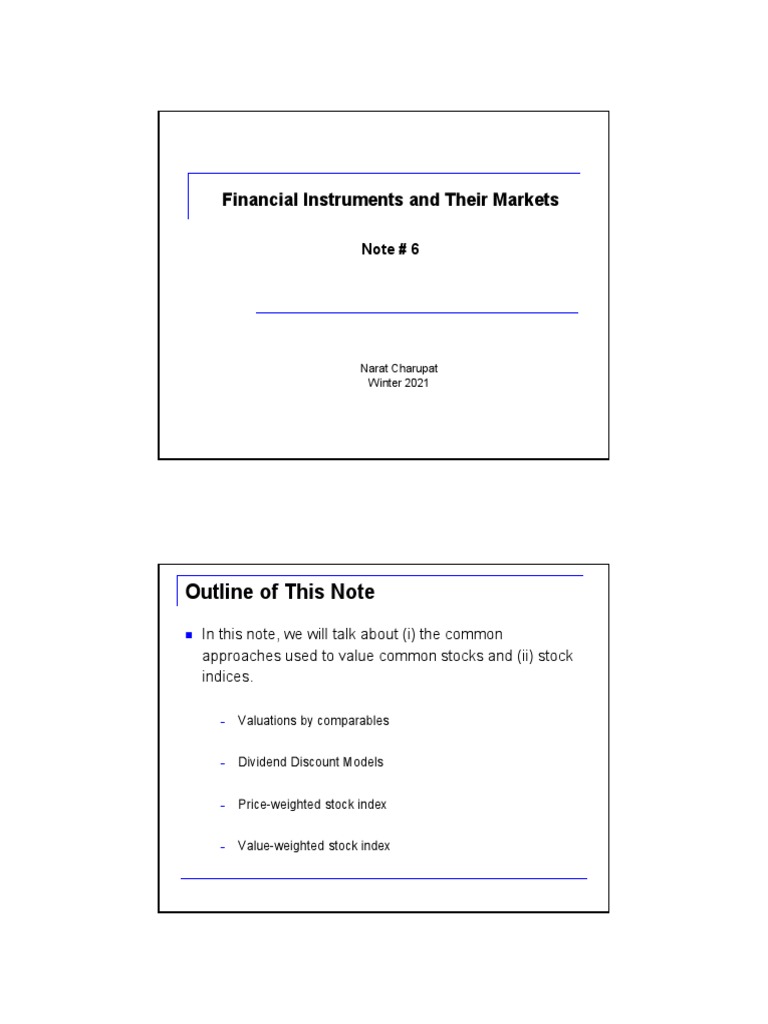 Financial Markets and Instruments 6 | PDF | Stock Market Index | Price ...