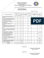 Table of Specification in Math