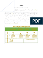 Writing Marking Sheet: Test 16