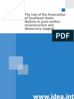 The Role of Asean in Post Conflict Reconstruction and Democracy Support