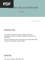 Chapter 4 - Arithmetic and Logic Instructions