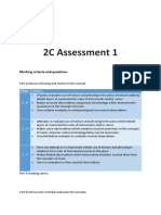 2C Assessment 1: Marking Criteria and Questions