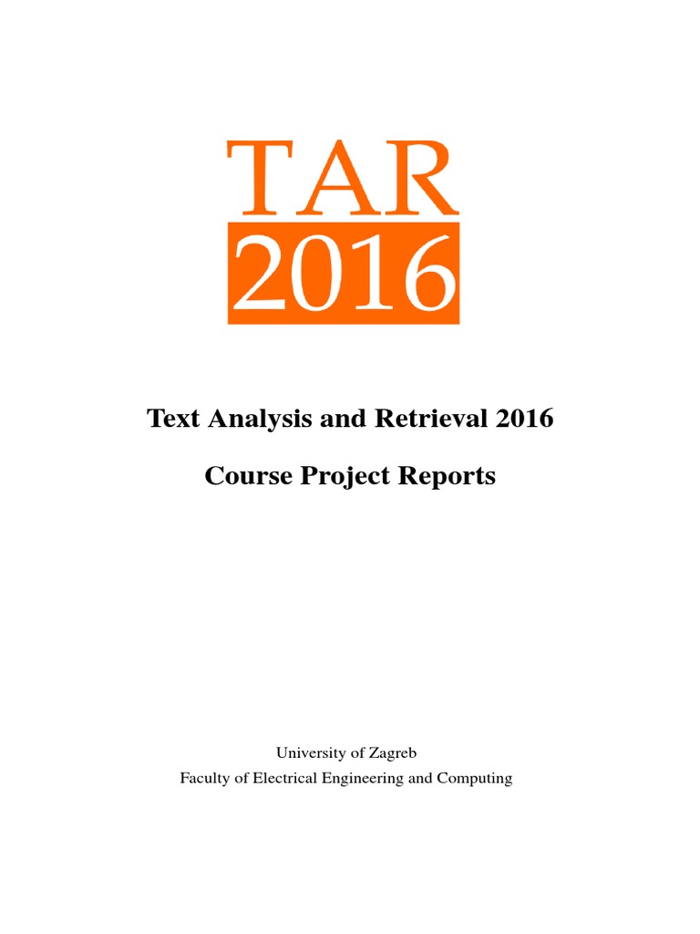 TAR 2016 ProjectReports | PDF | Support Vector Machine | Cognitive Science
