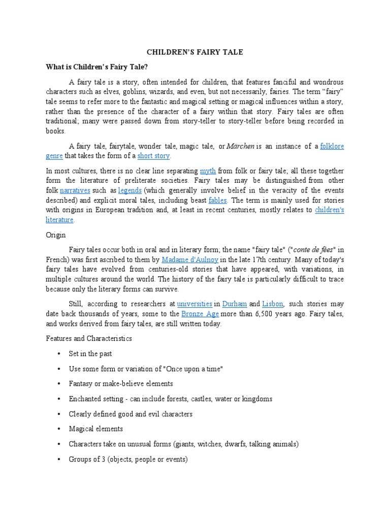 Understanding Children's Fairy Tales | PDF | General Fiction