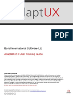 Bond International Software LTD: Adaptux 2.1 User Training Guide