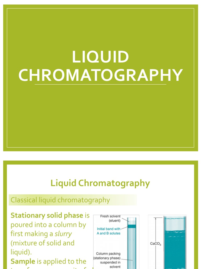 Lecture 23 Liquid Chromatography | PDF | High Performance Liquid ...