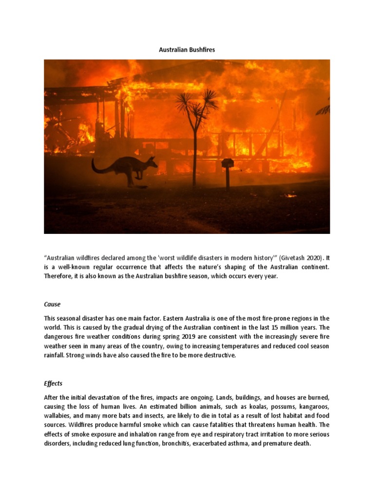 Australian Bushfires Pdf Wildfire Natural Environment