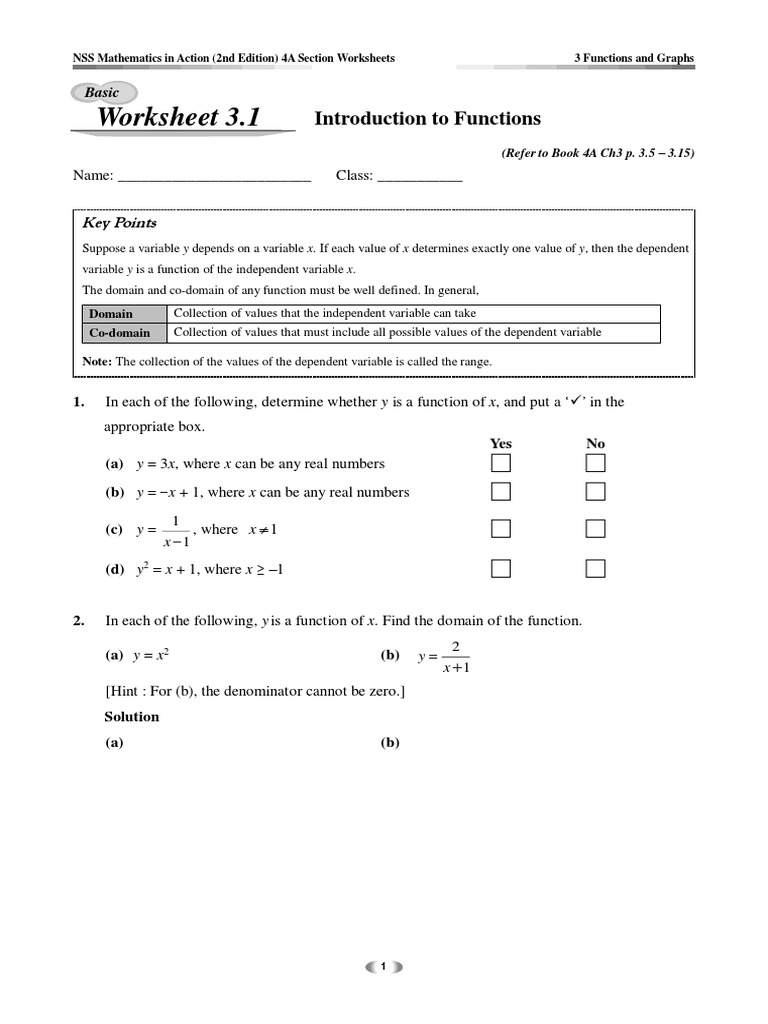 Functions and Graphs Worksheets | PDF | Quadratic Equation | Function ...
