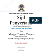 Sijil Minggu Transisi Tahun 1