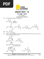 Minor Test - 10: IIT-JAM - 2019