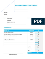 Electrical Maintenance Quotation Format