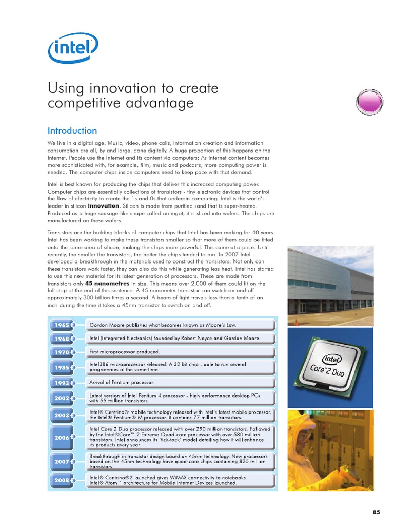 Intel Using Innovation To Create Innovative Advantage | PDF | Intel ...