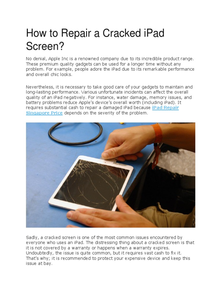 2 How To Repair A Cracked Ipad Screen | PDF | I Pad | Apple Inc.