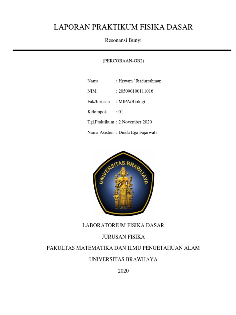 Praktikum Resonansi Bunyi Fisika Dasar | PDF | Metode & Bahan Ajar