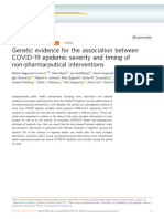 Genetic Evidence For The Association Between COVID-19 Epidemic Severity and Timing of Non-Pharmaceutical Interventions