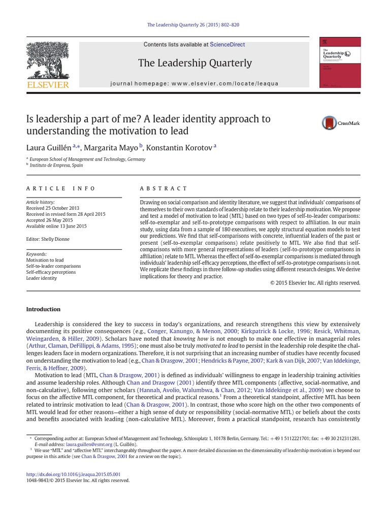 The Leadership Quarterly Laura Guillén, Margarita Mayo, Konstantin