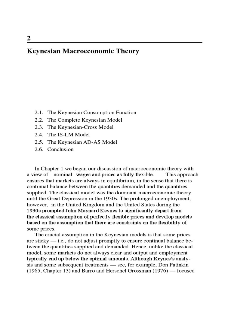 Keynesian Macroeconomic Theory 1 PDF Keynesian Economics Nominal
