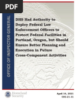 DHS Had Authority To Deploy Federal Law Enforcement Officers To Protect Federal Facilities in Portland, Oregon, But Should Ensure Better Planning and Execution in Future Cross-Component Activities