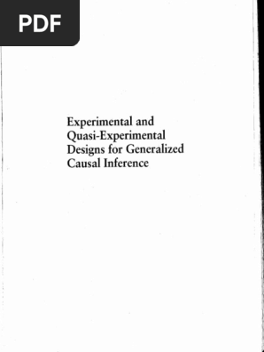 Experimental and Quasi-Experimental Designs For Generalized