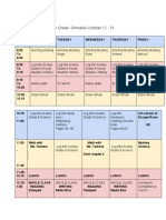 8th Grade Schedule Oct 12 - 16