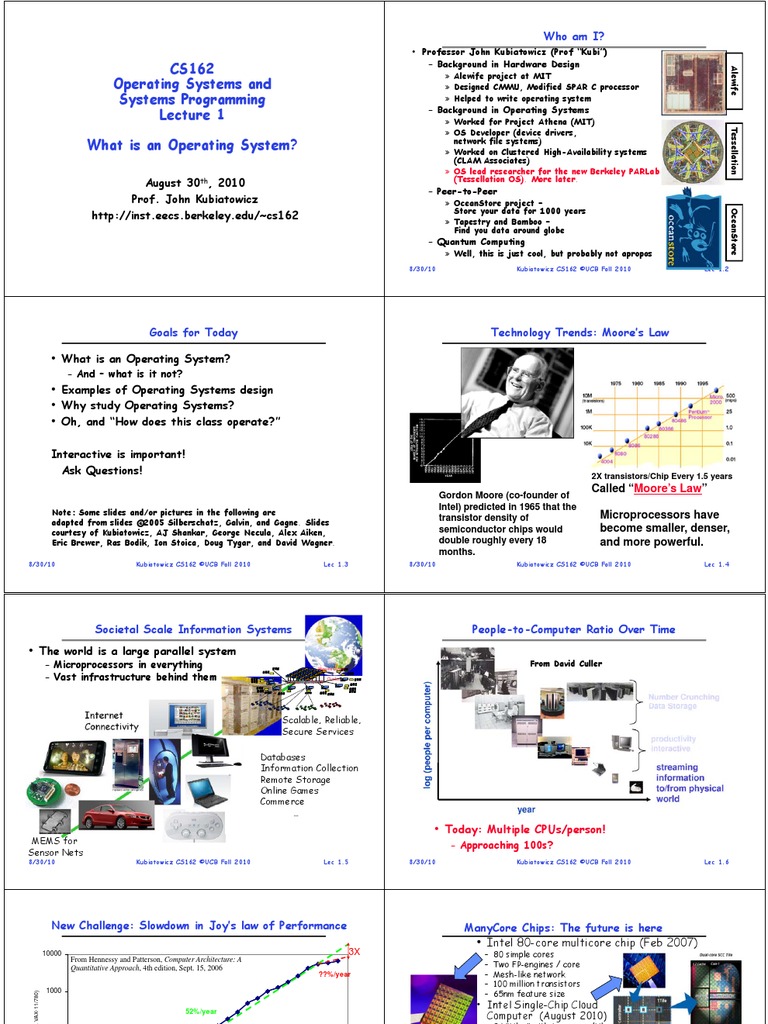Cs 162 All Slides PDF Kernel (Operating System) Operating System