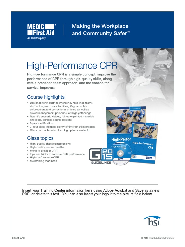 MEDIC High Performance CPR Form Field Flyer | PDF