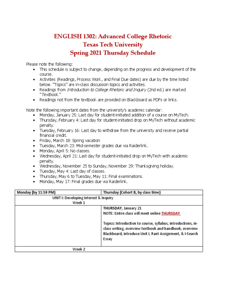 Advanced College Rhetoric Syllabus | PDF | Career & Growth | Language ...