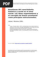 Lazzari, Mariana (UBA) - (2007) - Ensenanza Del Conocimiento Historico y Social en El Nivel Inicial. Las Ideas Organizadoras y El Concepto (..)