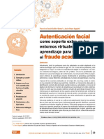 Autenticación Facial Evitar Fraude Académico: Como Soporte Extra en Los Entornos Virtuales de Aprendizaje para El