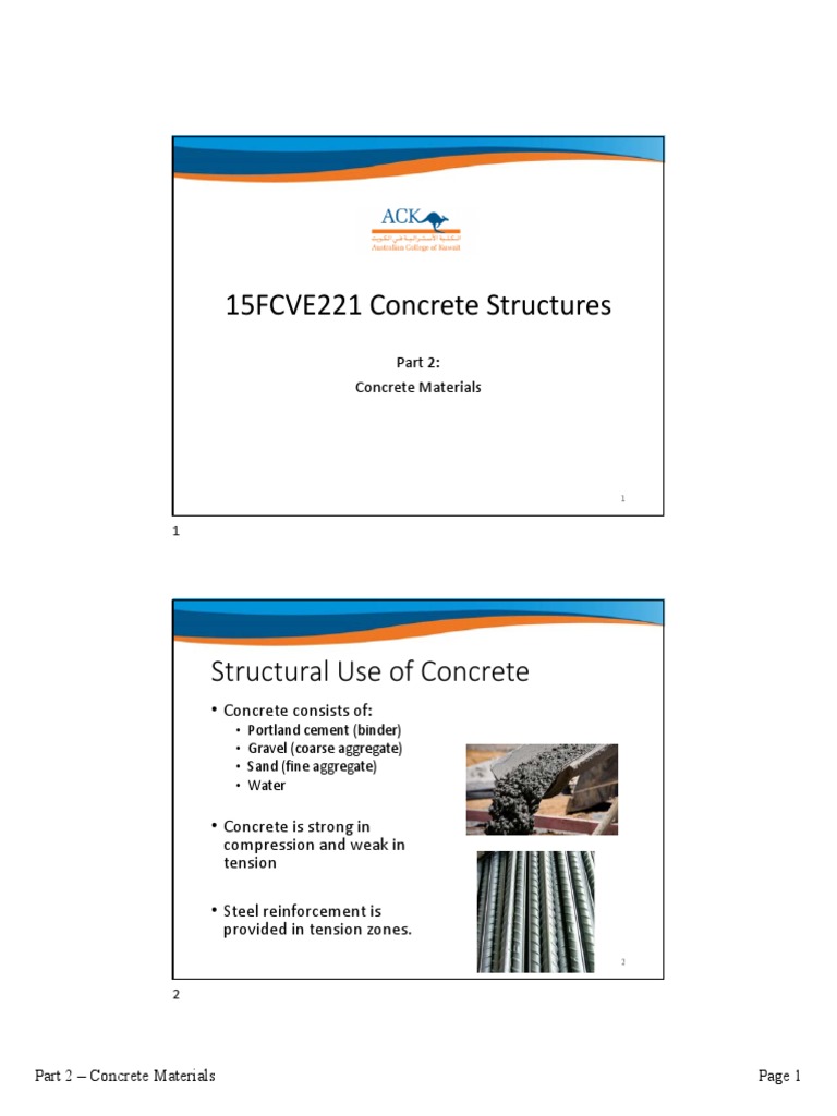 Concrete Materials and Reinforcement Guide | PDF | Strength Of ...