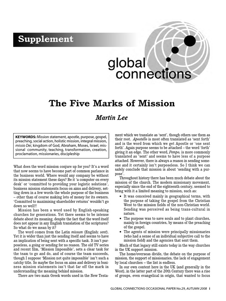 Supplement: The Five Marks of Mission | PDF