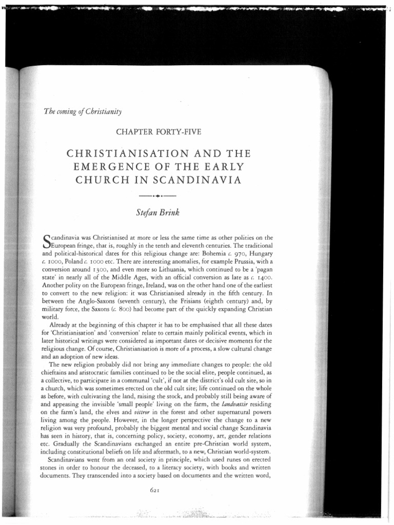Christianization and The Emergence of The Early Church in Scandinavia | PDF
