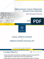 Perencanaan Usaha Perikanan (PIM3237/PIM 20192242) : Basic Managerial Planning