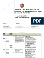 Yearly Lesson Plan for Form 4 Mathematics