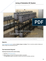 Testing and Commissioning of Substation DC System