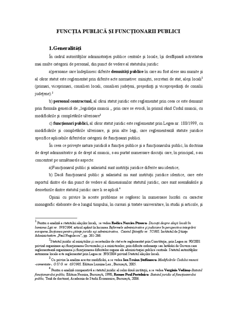 FuncÅ£ia PublicÄƒ Si FuncÅ£ionarii Publici