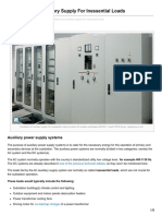 Substation AC Auxiliary Supply For Inessential Loads