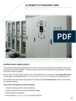 Substation AC Auxiliary Supply For Non-Critical Loads