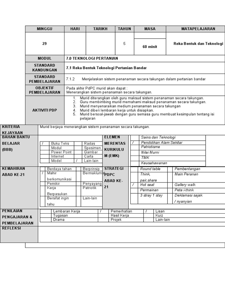 Sistem Penanaman Takungan RBT Tahun 5 | PDF