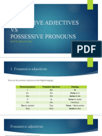 Possessive Adjectives Vs Possessive Pronouns