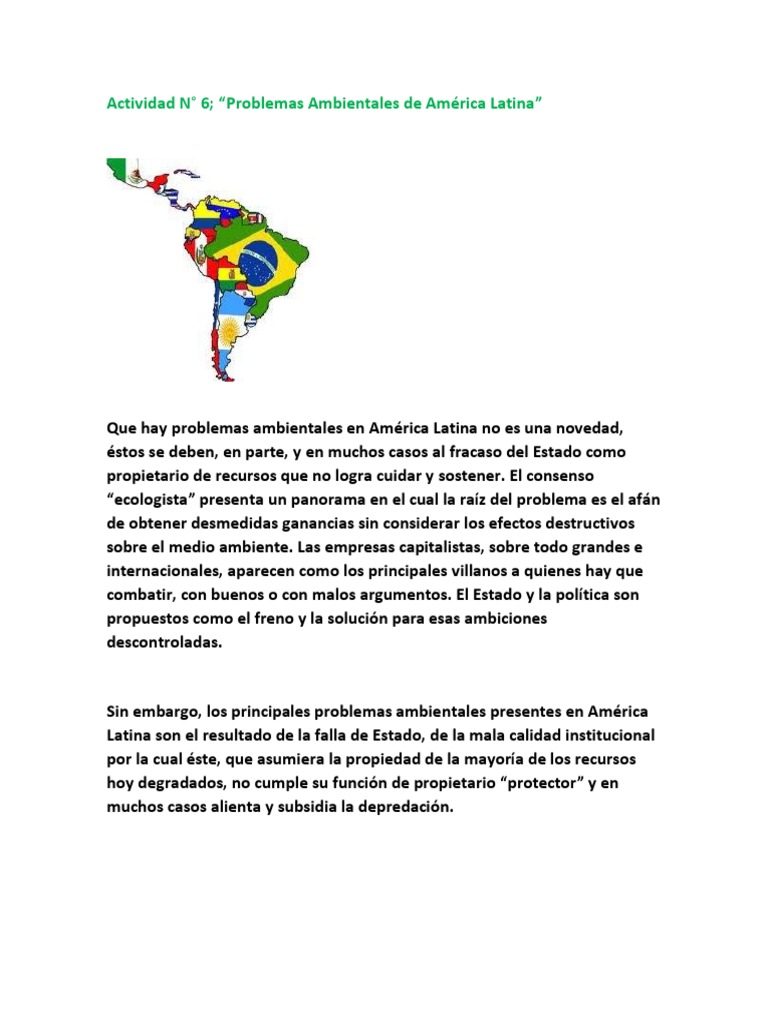 Problemas Ambientales en América Latina | PDF | Los bosques | Entorno ...
