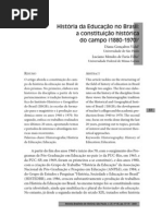 HISTÓRIA DA EDUCAÇÃO NO BRASIL - A CONSTITUIÇÃO HISTÓRICA DO CAMPO - DIANA VIDAL E LUCIANO MENDES