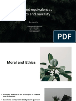 Beyond Equivalence: Ethics and Morality: Presented by