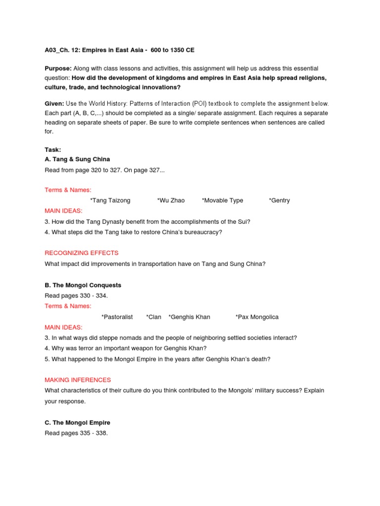 Empires of East Asia: 600-1350 CE | PDF | Tang Dynasty | Asia