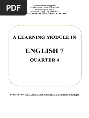 English 7 Modules 4th Quarter