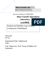 Mass Transfer Lab Report Analysis