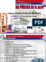 Tema I. Produccion de Metanol