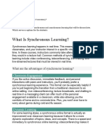 What Are The Advantages of Synchronous Learning?