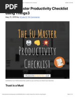 The Fu Master Productivity Checklist Using Things3 - Productive With A Purpose